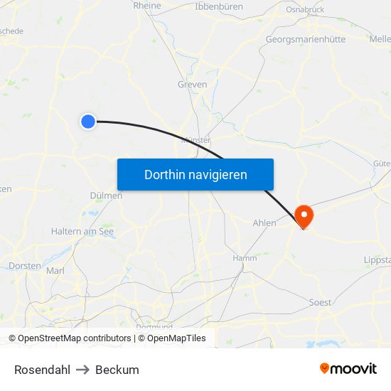 Rosendahl to Beckum map