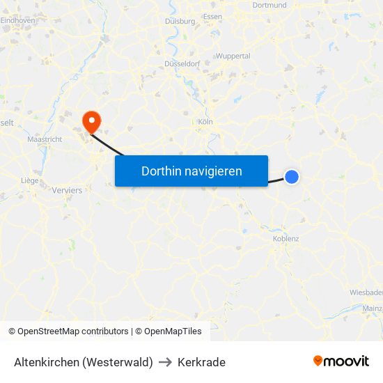 Altenkirchen (Westerwald) to Kerkrade map