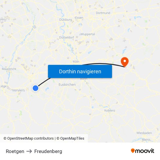 Roetgen to Freudenberg map