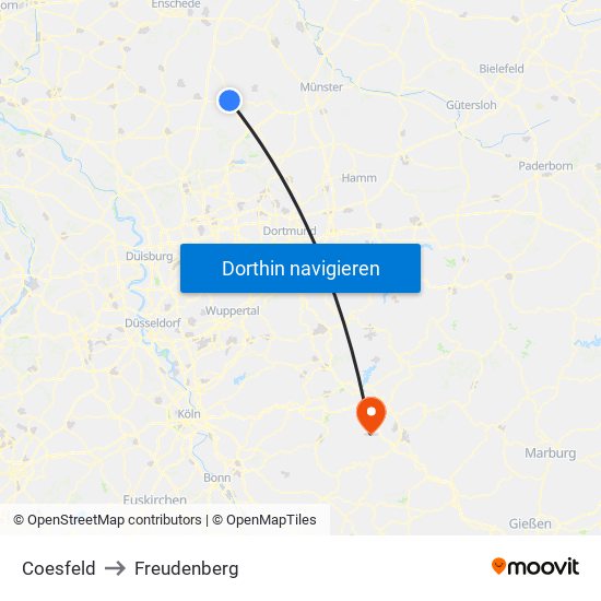 Coesfeld to Freudenberg map