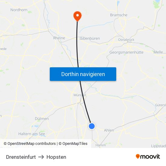 Drensteinfurt to Hopsten map