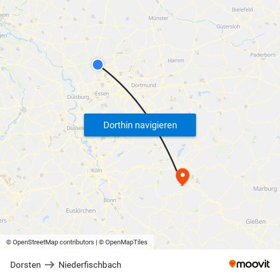 Dorsten to Niederfischbach map