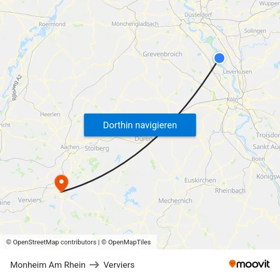 Monheim Am Rhein to Verviers map