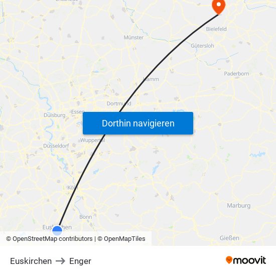 Euskirchen to Enger map