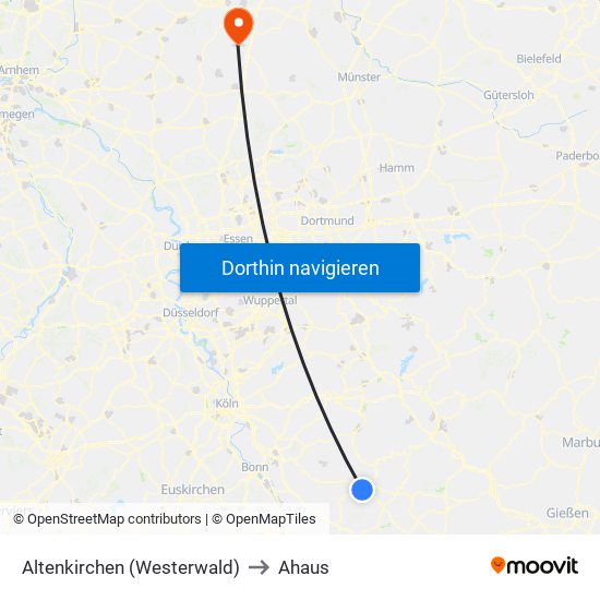 Altenkirchen (Westerwald) to Ahaus map