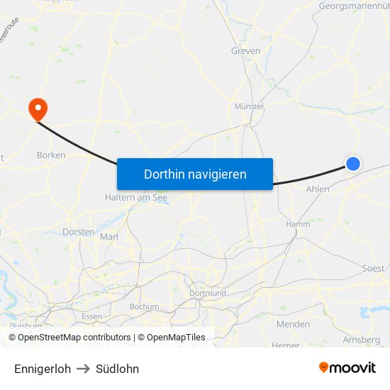 Ennigerloh to Südlohn map