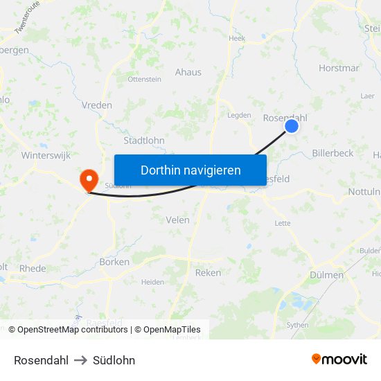 Rosendahl to Südlohn map
