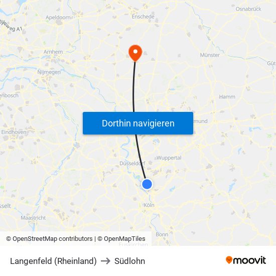 Langenfeld (Rheinland) to Südlohn map