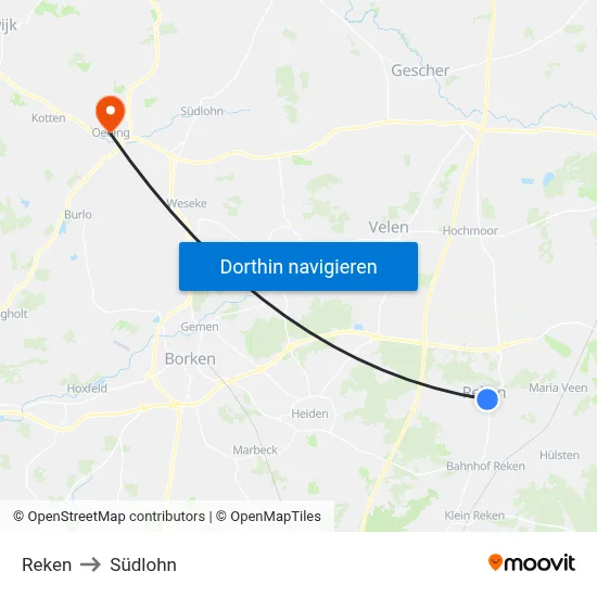 Reken to Südlohn map