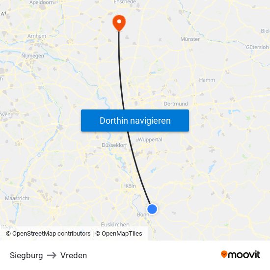 Siegburg to Vreden map