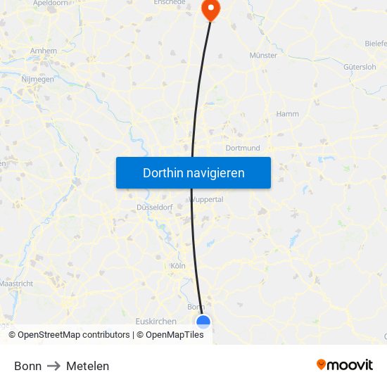 Bonn to Metelen map