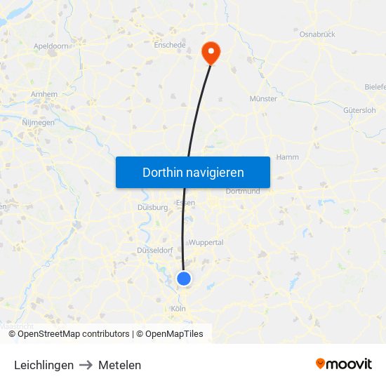 Leichlingen to Metelen map