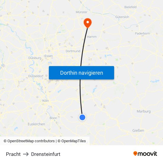 Pracht to Drensteinfurt map