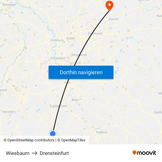Wiesbaum to Drensteinfurt map