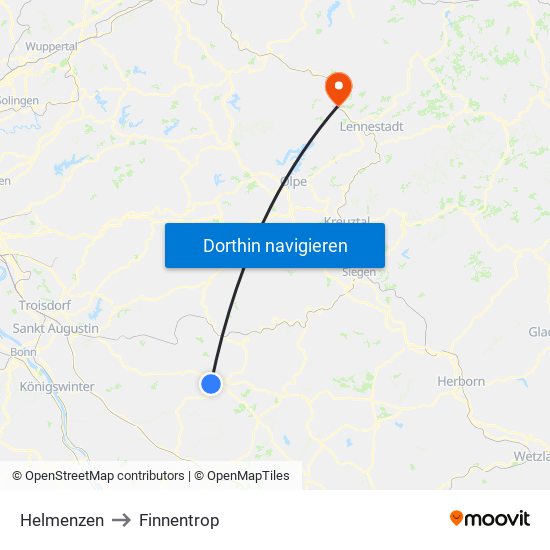 Helmenzen to Finnentrop map