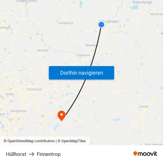 Hüllhorst to Finnentrop map