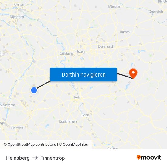 Heinsberg to Finnentrop map