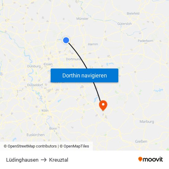 Lüdinghausen to Kreuztal map