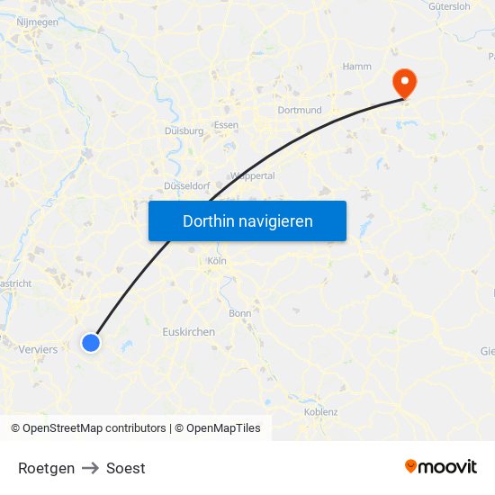 Roetgen to Soest map