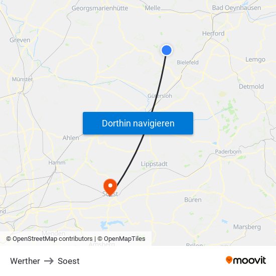 Werther to Soest map