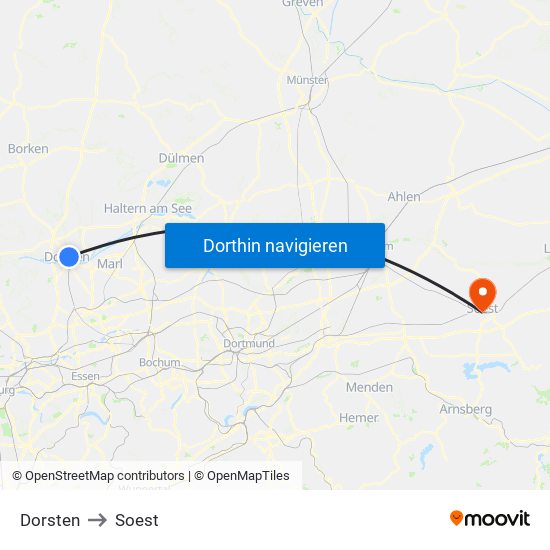 Dorsten to Soest map