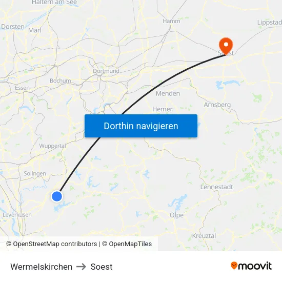 Wermelskirchen to Soest map