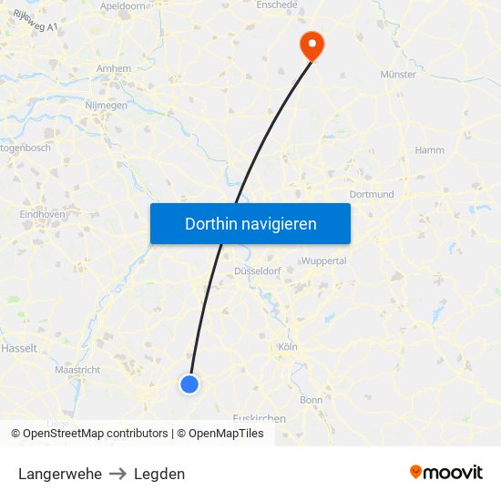 Langerwehe to Legden map