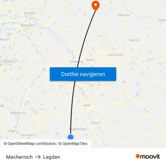 Mechernich to Legden map