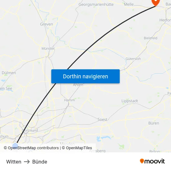 Witten to Bünde map