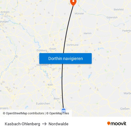 Kasbach-Ohlenberg to Nordwalde map