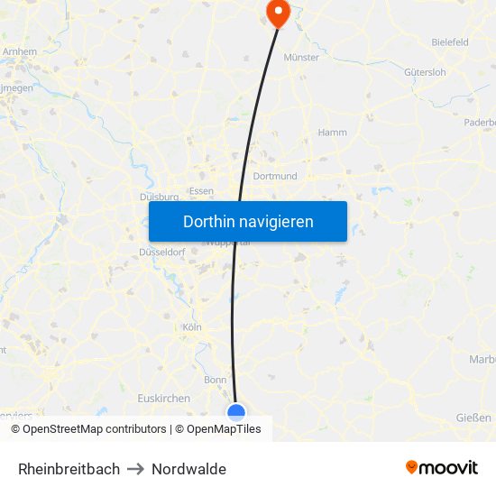 Rheinbreitbach to Nordwalde map