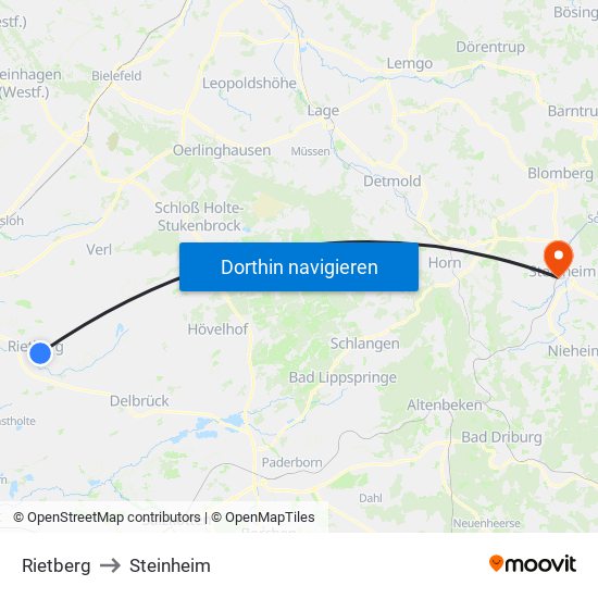 Rietberg to Steinheim map