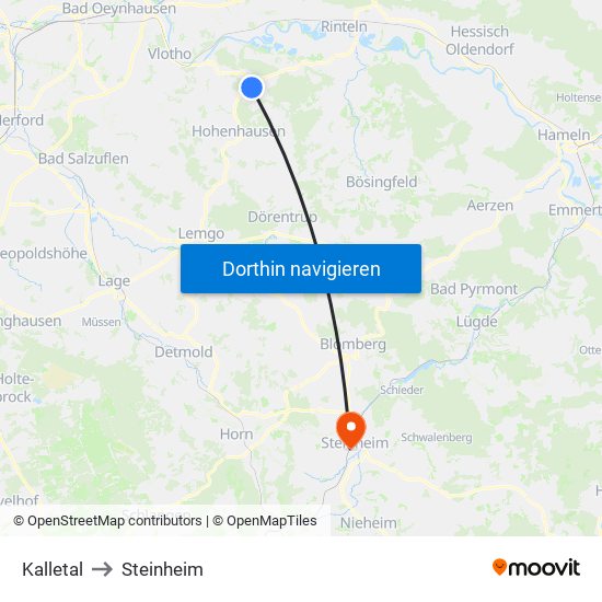 Kalletal to Steinheim map