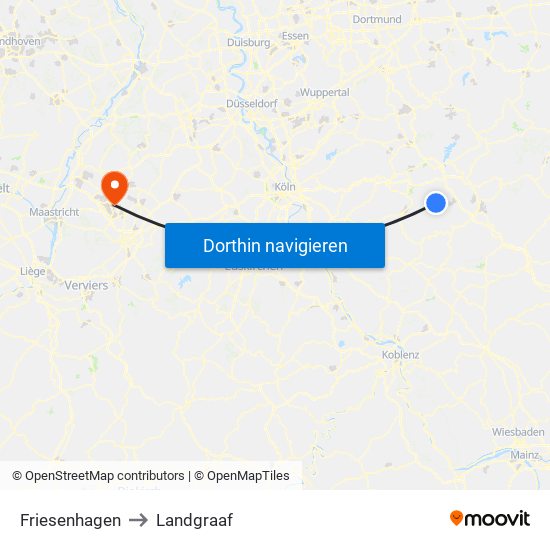 Friesenhagen to Landgraaf map