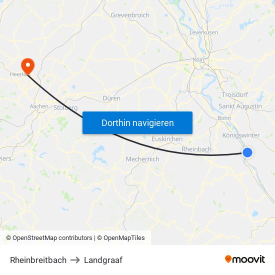 Rheinbreitbach to Landgraaf map