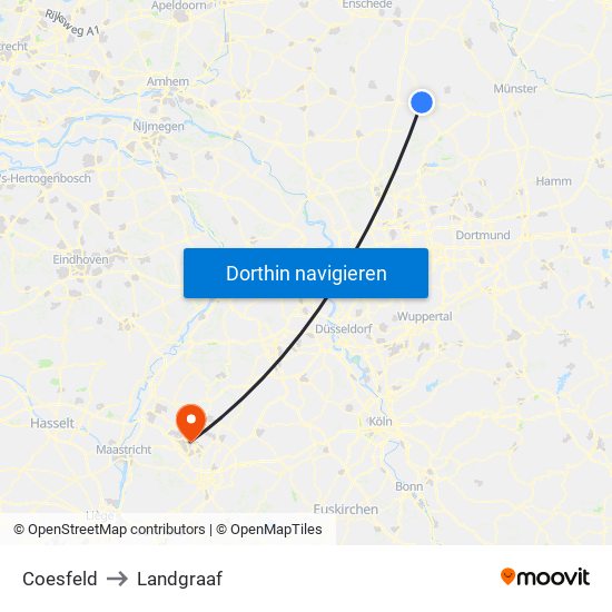 Coesfeld to Landgraaf map