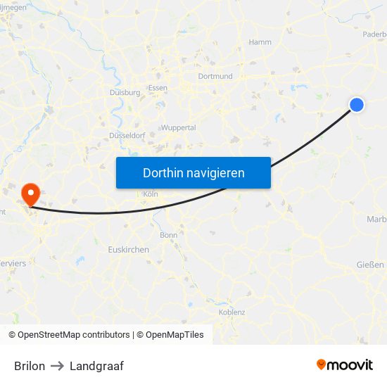 Brilon to Landgraaf map