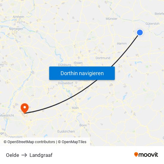 Oelde to Landgraaf map