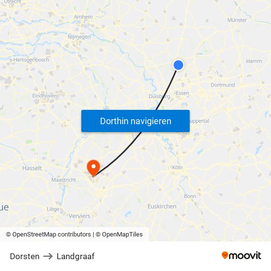 Dorsten to Landgraaf map