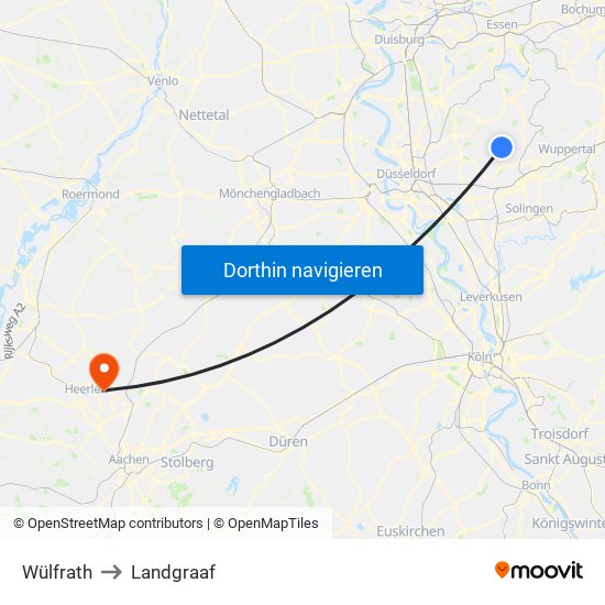 Wülfrath to Landgraaf map