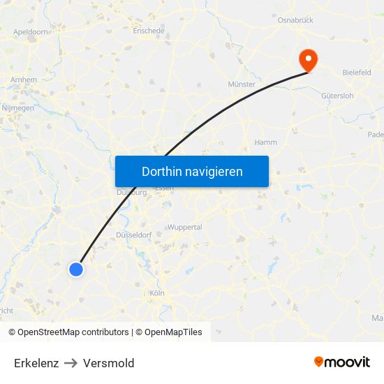 Erkelenz to Versmold map
