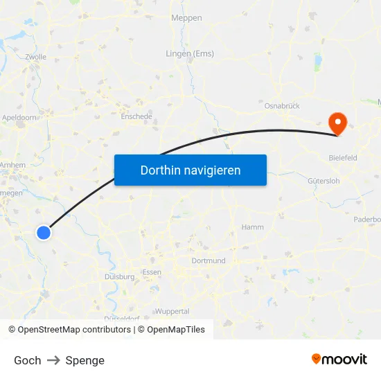 Goch to Spenge map