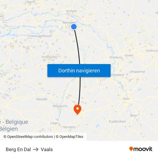 Berg En Dal to Vaals map