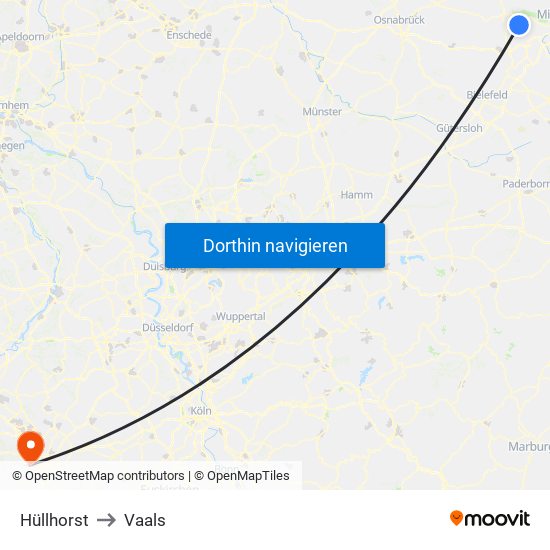 Hüllhorst to Vaals map