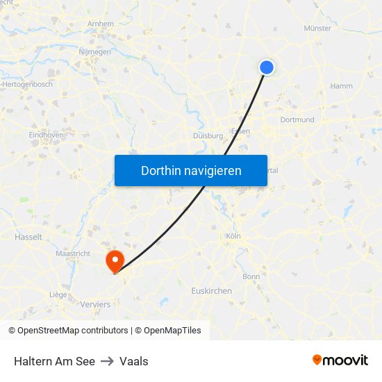 Haltern Am See to Vaals map