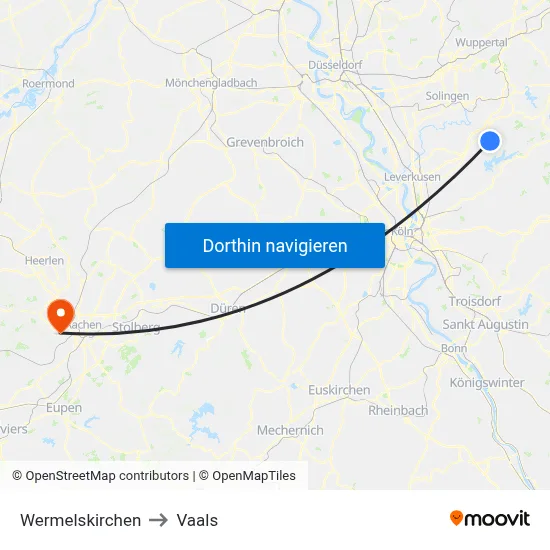 Wermelskirchen to Vaals map