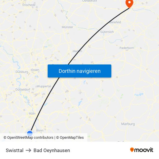 Swisttal to Bad Oeynhausen map