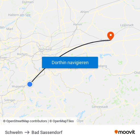 Schwelm to Bad Sassendorf map