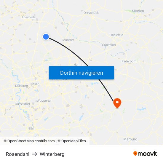 Rosendahl to Winterberg map