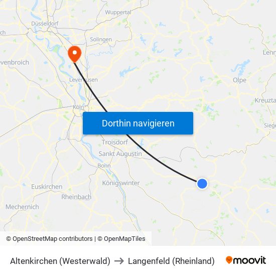 Altenkirchen (Westerwald) to Langenfeld (Rheinland) map